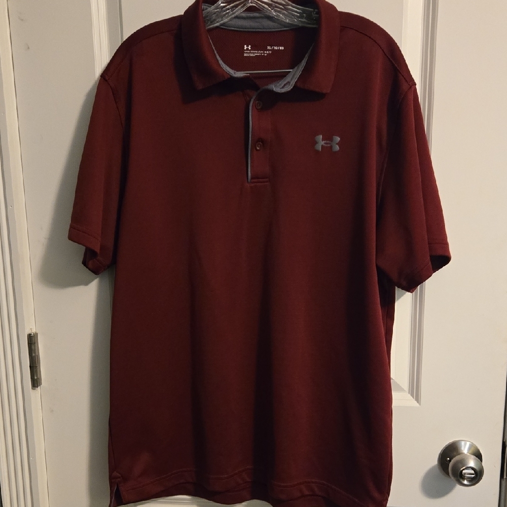 Under Armour Red Polo Shirt Classic Design